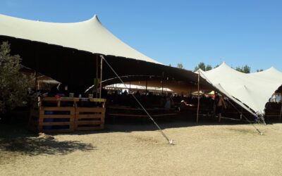 Setting up forty stretch tents at BOOM Festival – Case Study